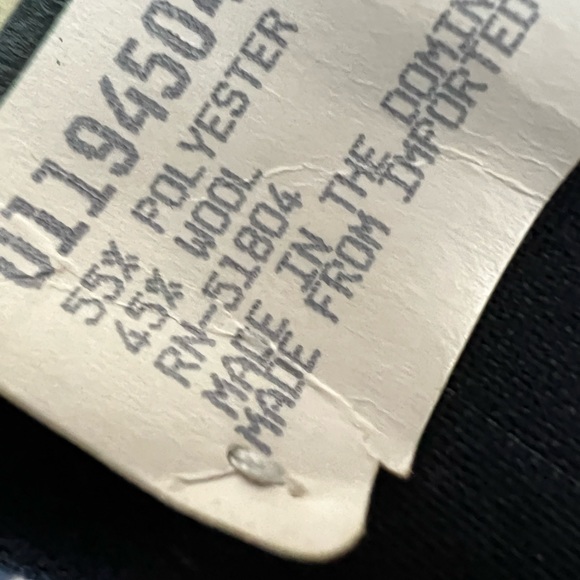 NWT….HUNTING HORN DESIGN FOR J. RIGGINGS A BLEND POLY & WOOL SIZE 46L, NAVY. - Picture 11 of 14